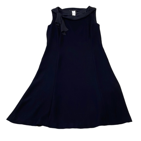 Les Copains Dress Italy Sleeveless Midi Cowl Neck Black Size 42 US 6 - Picture 4 of 16